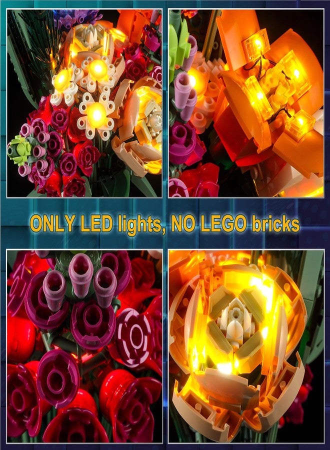 Vaodest مصباح LED من Vaodest لنموذج باقة الزهور من ليغو 10280، تصميم وتكوين متوافق مع النموذج 10280 (مصباح LED فقط، وليس مجموعة مكعبات البناء) - Image 5